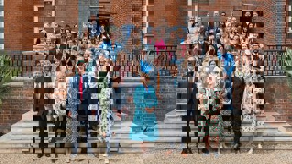 All staff photo on the Terrace at the Royal Geographical Society (with IBG).